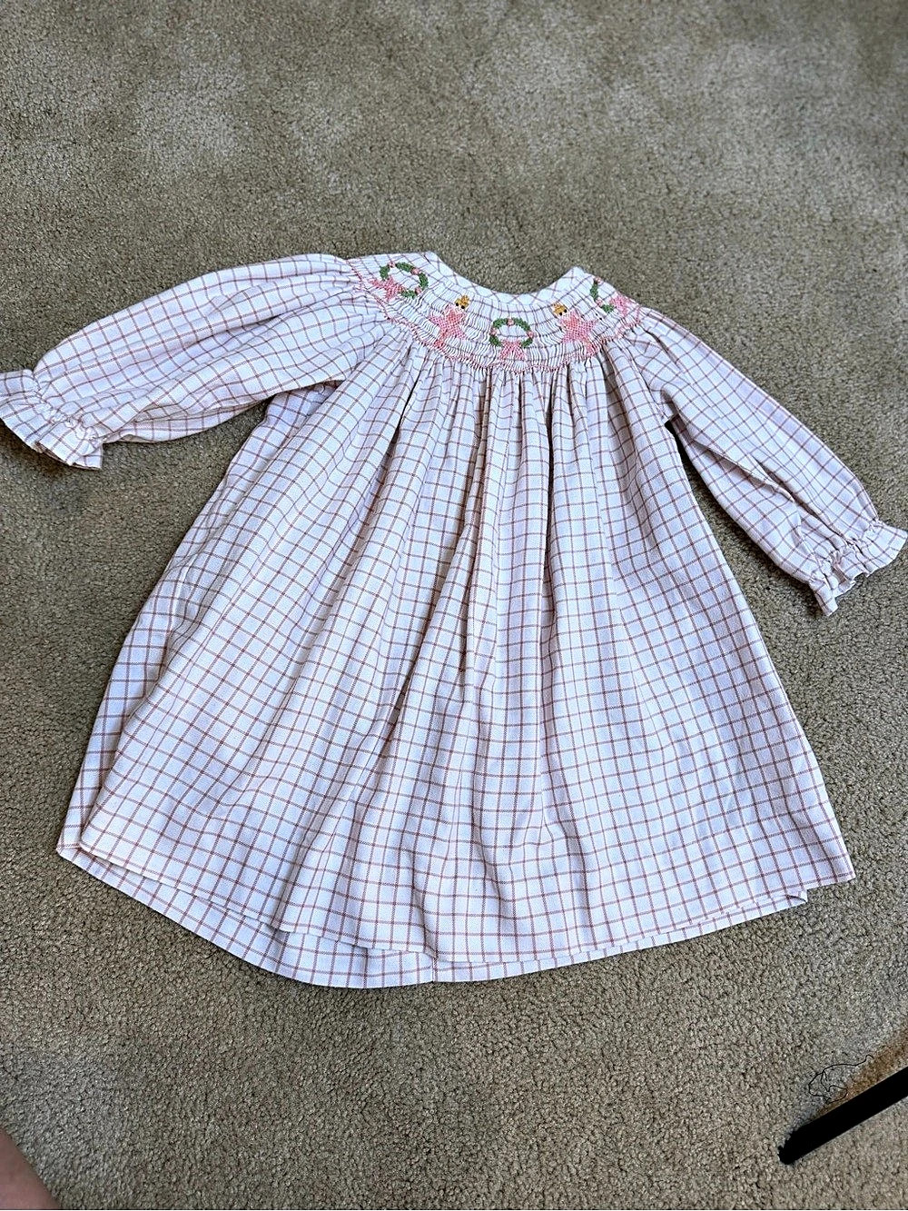 Shrimp & Grits Kids Nutcracker Christmas Smocked Dress 12M